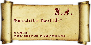 Merschitz Apolló névjegykártya